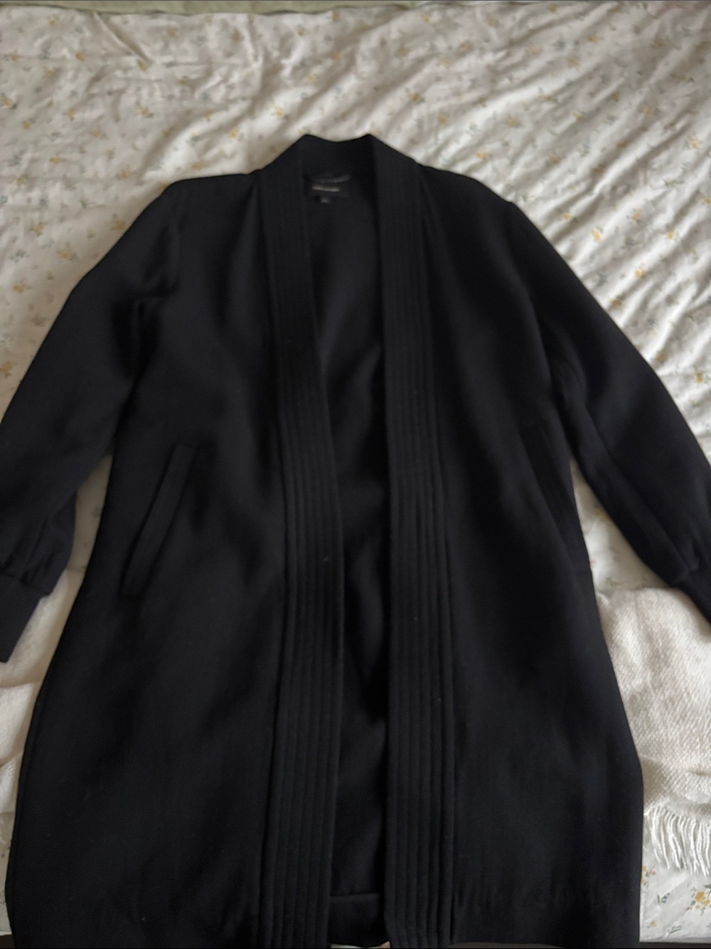Mackage Black Open-Front Long Trench Coat